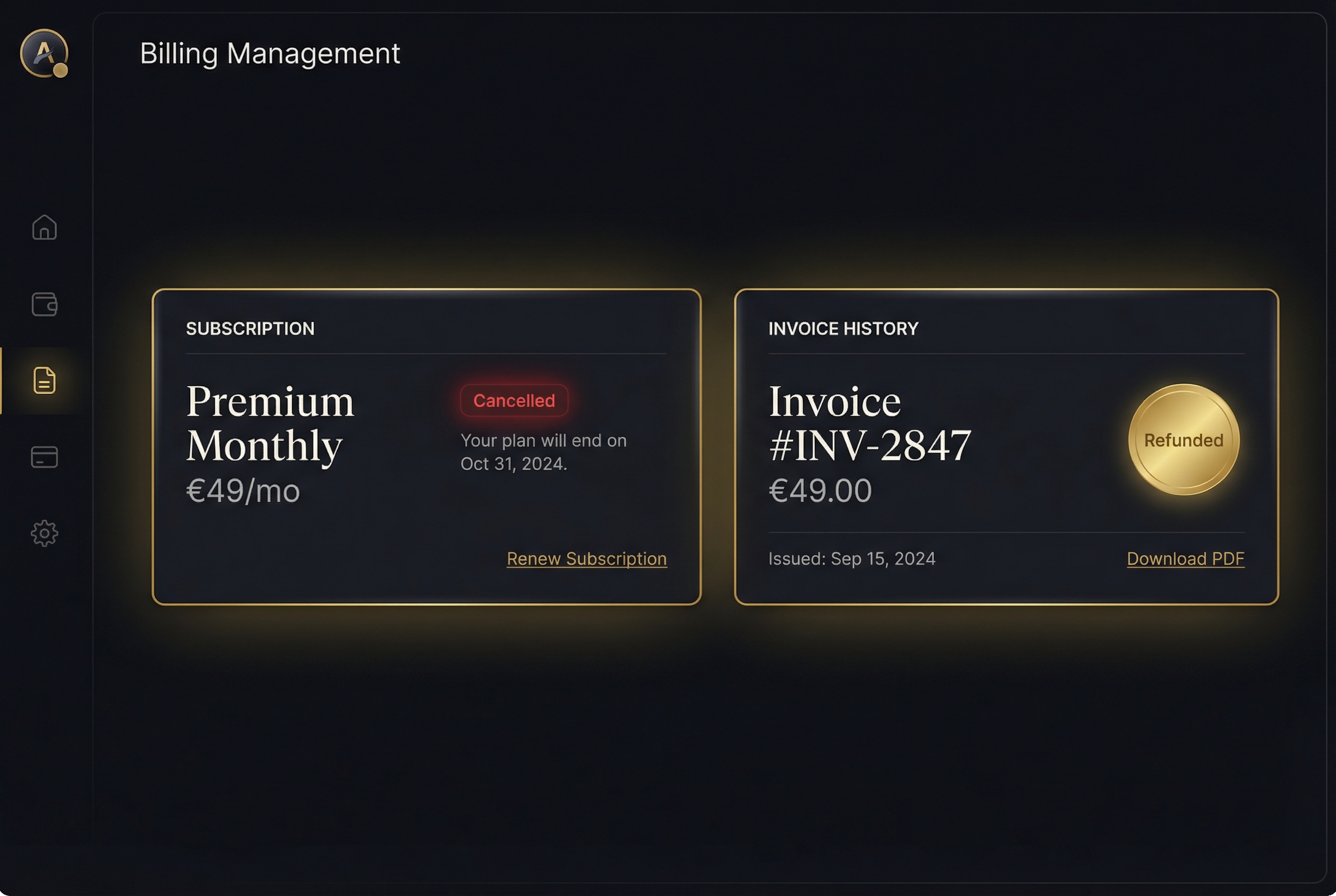 Subscription and invoice management